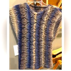 Berretti BLUE gray tan WOOL Vest Sweater Open DIAMOMD knit ART pullover Winter S